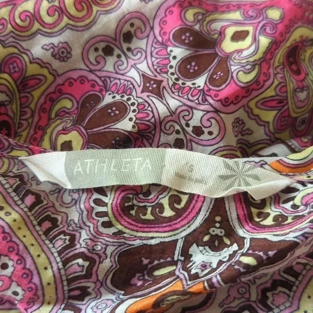Athleta Paisley Pink and Brown Swim Cover up